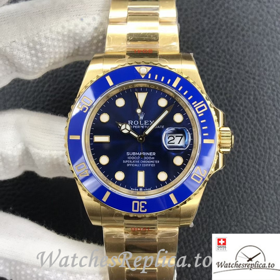 Swiss Rolex Submariner 126618 Replica Yellow Gold strap 41MM - WatchesReplica.is