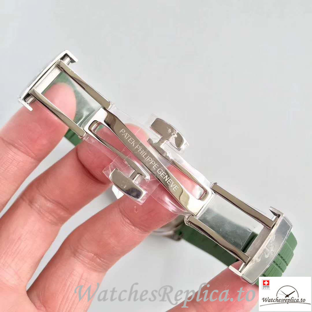 Swiss Patek Philippe Aquanaut Jumbo Replica 5167A Green Strap 40.5MM - WatchesReplica.is