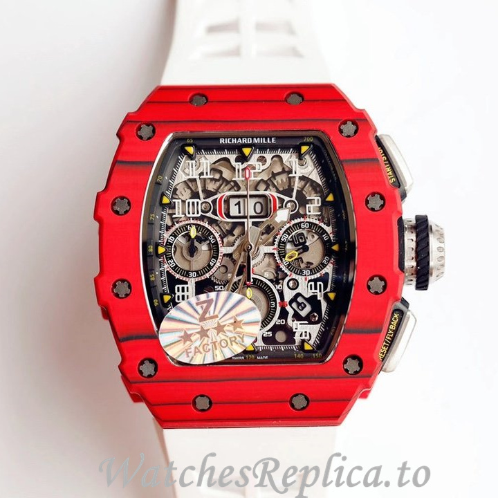 Richard Mille Replica RM011 Rubber strap 50MM - WatchesReplica.is