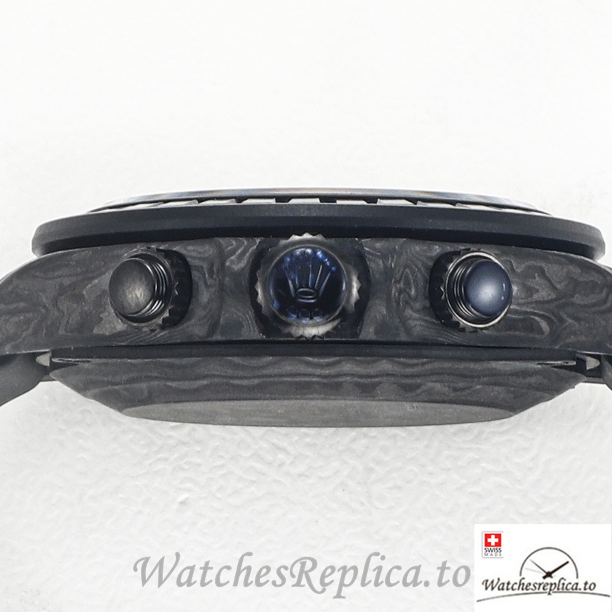 Swiss Rolex Daytona Replica Black Rubber strap 40MM Black Dial - WatchesReplica.is