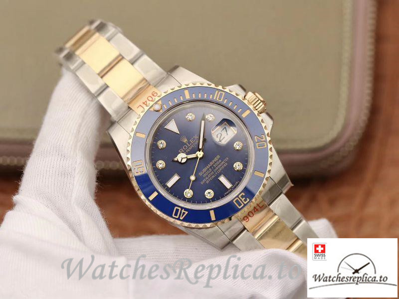 Swiss Rolex Submariner Date Replica 116613 Blue Bezel 40.5MM - WatchesReplica.is