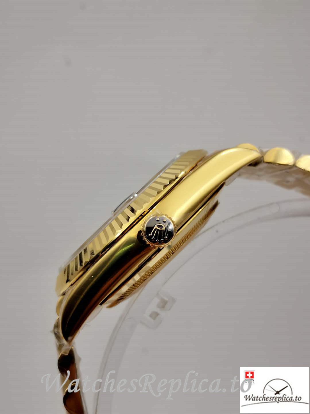 Swiss Rolex Day Date Replica 228235 005 Yellow Gold Strap 40MM - WatchesReplica.is