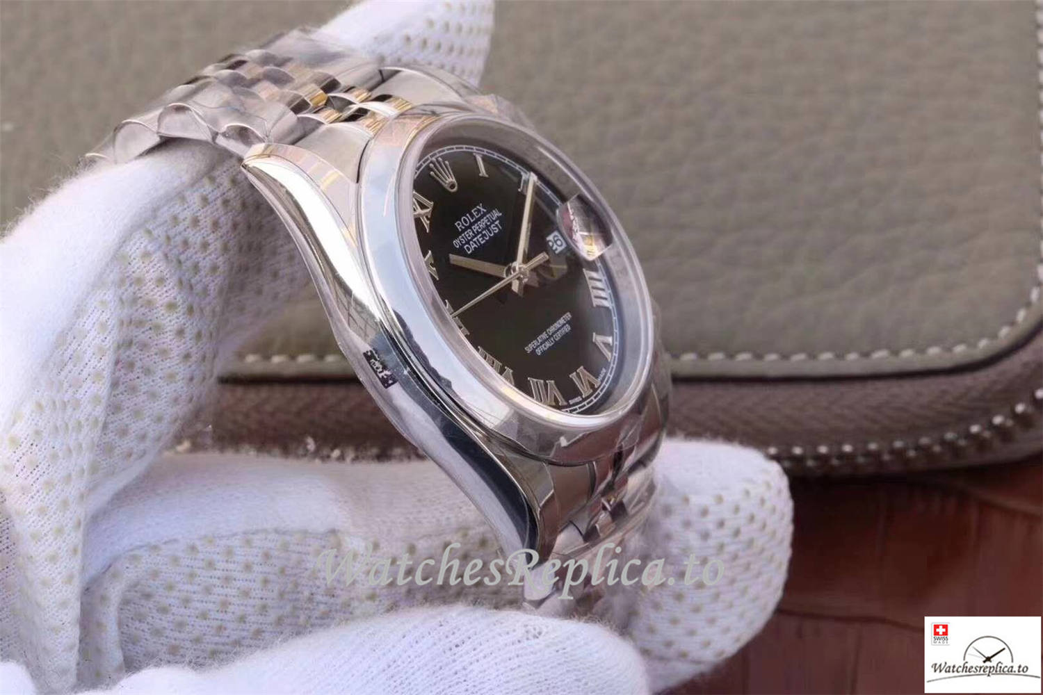 Swiss Rolex Datejust Replica 116234 003 Black Dial 36MM - WatchesReplica.is