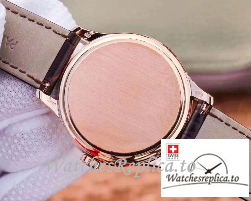 Swiss Patek Philippe Calatrava Rose Gold Replica 5227R-001 Black Strap 39MM×10.2MM - WatchesReplica.is