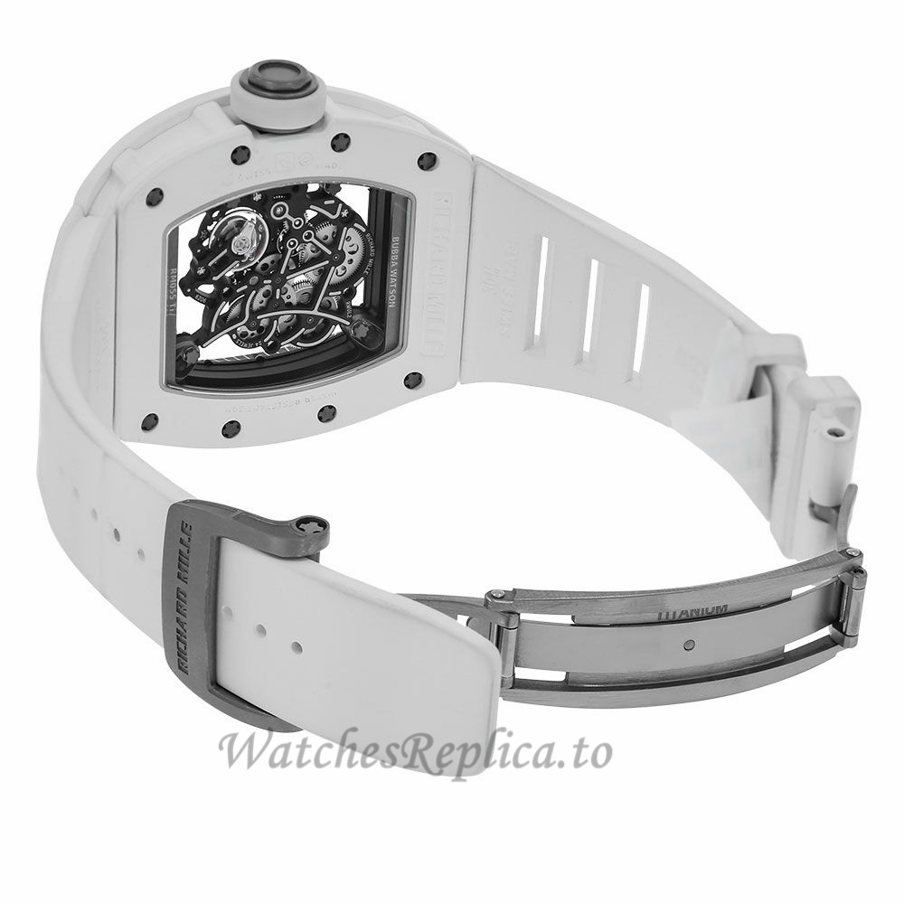 Richard Mille Replica RM055 Bubba Watson White Ceramic 49MM Watch M05507007 - WatchesReplica.is