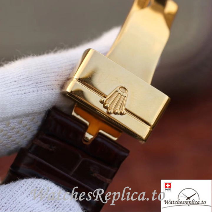 Swiss Rolex Oyster Perpetual Replica Leather strap 40MM - WatchesReplica.is