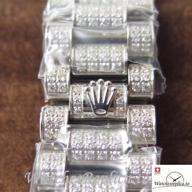 Swiss Rolex Day Date Replica Stainless steel strap 40MM - WatchesReplica.is