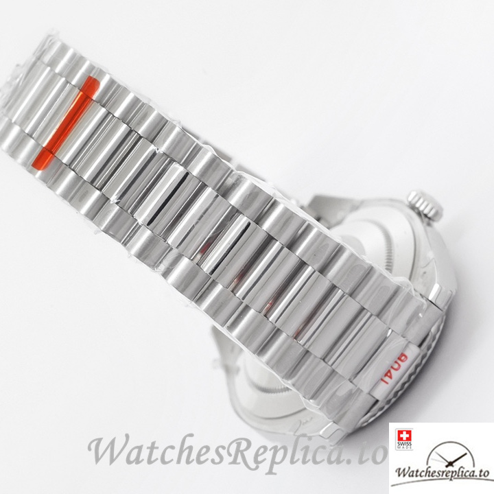 Swiss Rolex Day Date Replica Stainless steel strap 40MM Black Dial Diamonds Marks - WatchesReplica.is