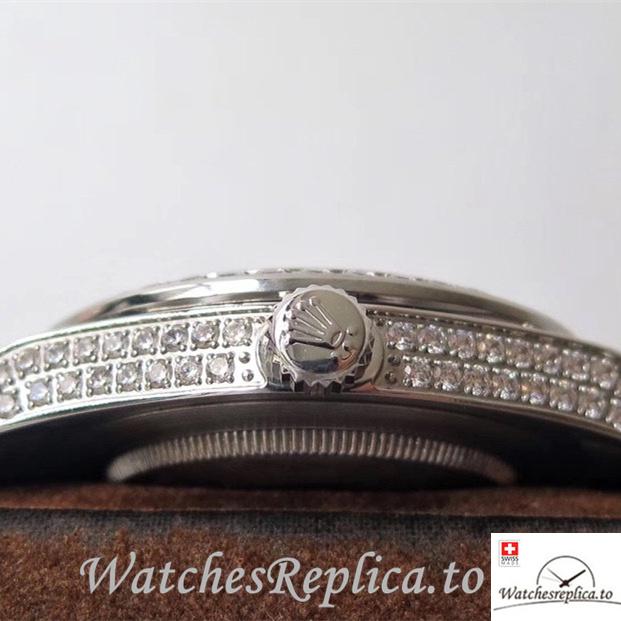 Swiss Rolex Day Date Replica Stainless steel strap 40MM - WatchesReplica.is