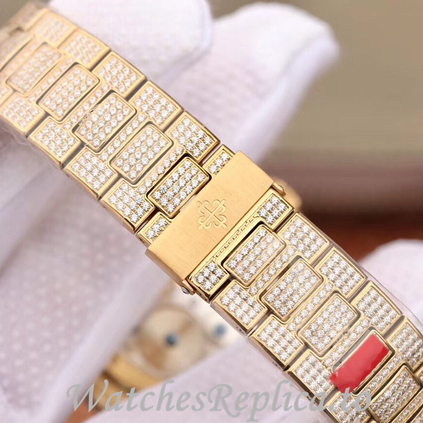 Patek Philippe Replica Nautilus Yellow Gold strap 40MM - WatchesReplica.is