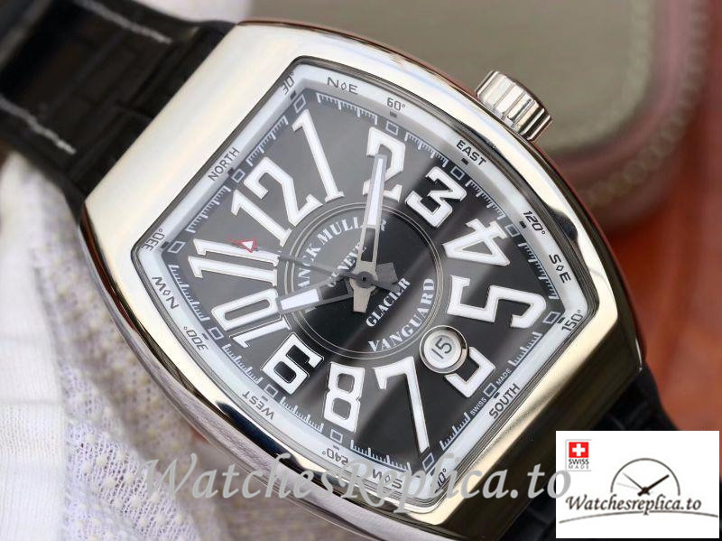 Swiss Franck Muller Vanguard Replica V45-04 Black Strap 45MM - WatchesReplica.is