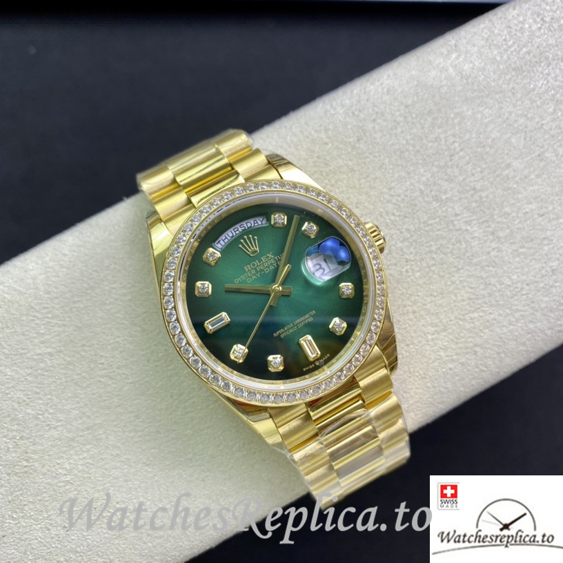 Swiss Rolex Datejust Replica 126233 Yellow Gold strap 36MM - WatchesReplica.is