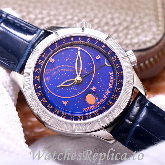 Patek Philippe Replica Complications Leather strap 42MM - WatchesReplica.is