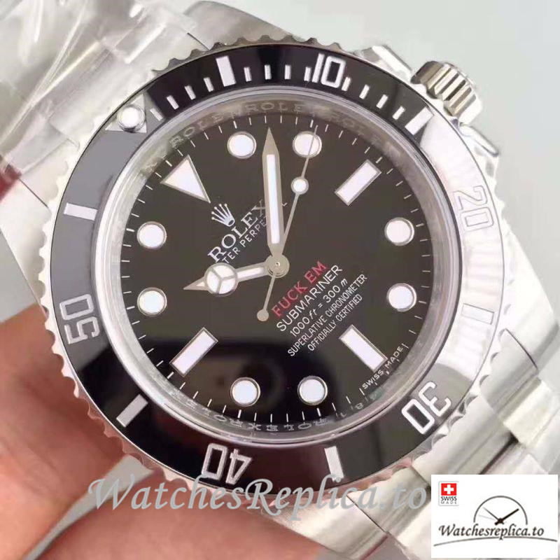 Swiss Rolex Submariner Replica 114060 001 Silver Strap 40MM - WatchesReplica.is