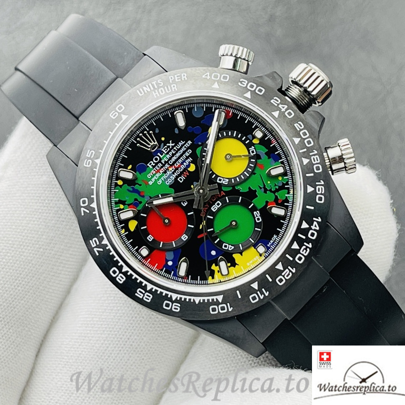 Swiss Rolex Daytona Replica Rubber strap 40MM - WatchesReplica.is