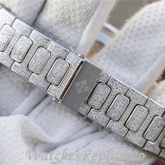 Patek Philippe Replica Nautilus 7021 White Gold strap 37MM - WatchesReplica.is