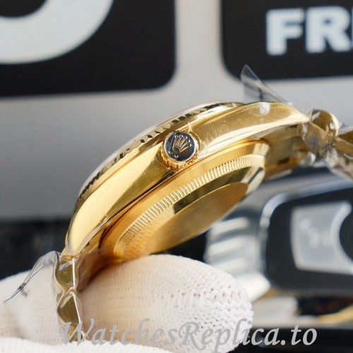 Swiss Rolex Day Date Replica 128238 Yellow Gold strap 36MM - WatchesReplica.is