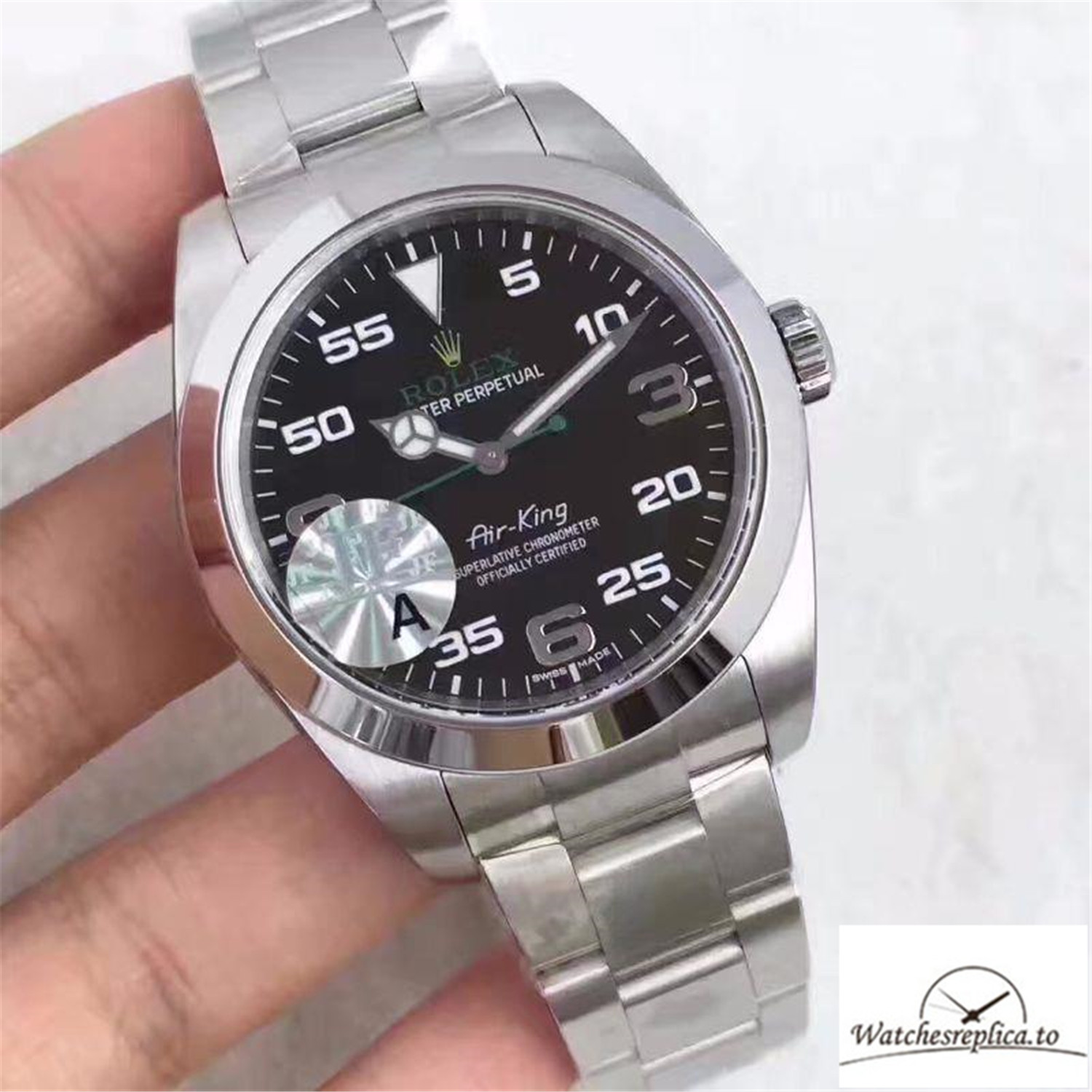 Swiss Rolex AIR King Replica 116900 001 Black Dial 41MM - WatchesReplica.is