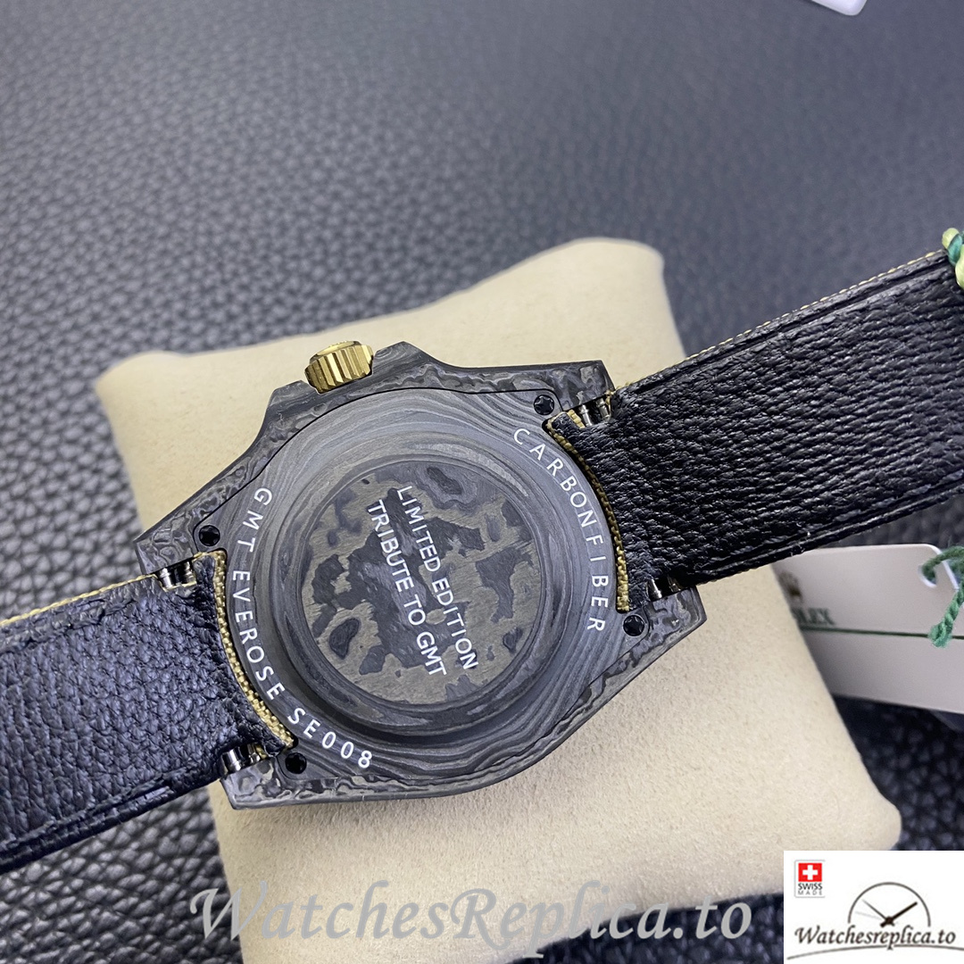 Swiss Rolex GMT Master Electro Carbon Carbon fiber strap 40MM - WatchesReplica.is