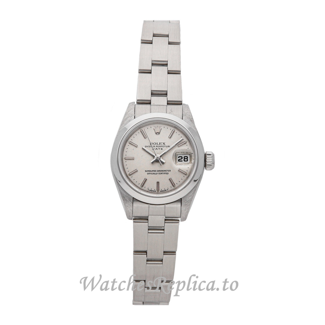 Replica Rolex Oyster Perpetual 69160 26MM Silver Dial Ladies Watch - WatchesReplica.is