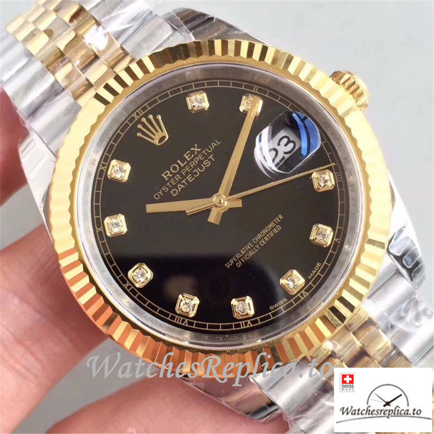 Swiss Rolex Datejust M126333 0013 Black Dial 41MM - WatchesReplica.is