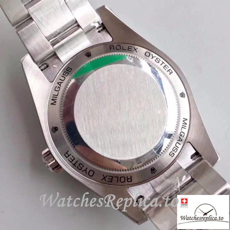 Swiss Rolex Milgauss Replica 116400GV Silver Bezel 40MM - WatchesReplica.is