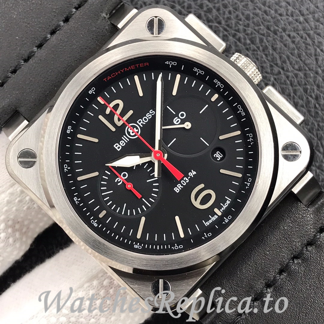 Bell Ross Replica BR 03 BR03-94 Leather strap 42MM - WatchesReplica.is