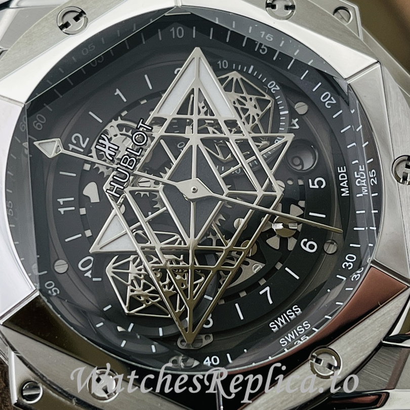 Hublot Replica Big Bang Sang Bleu II Rubber strap 45MM - WatchesReplica.is