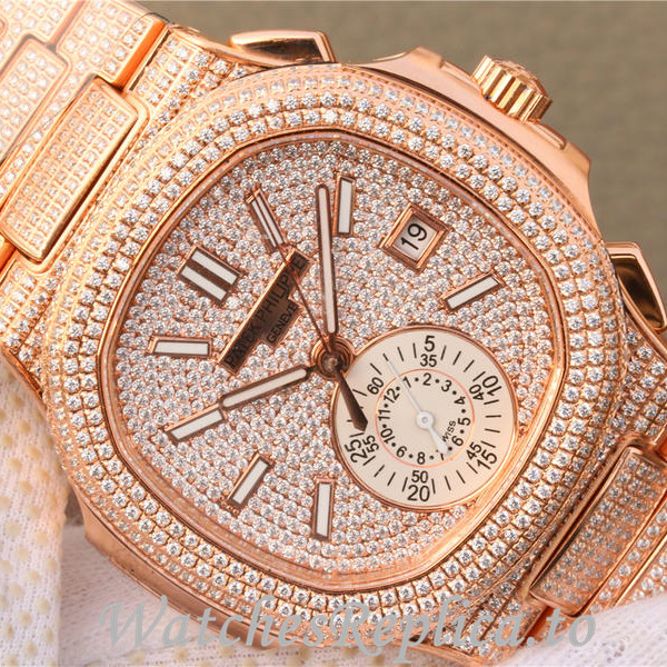 Patek Philippe Replica Nautilus Rose Gold strap 41MM - WatchesReplica.is