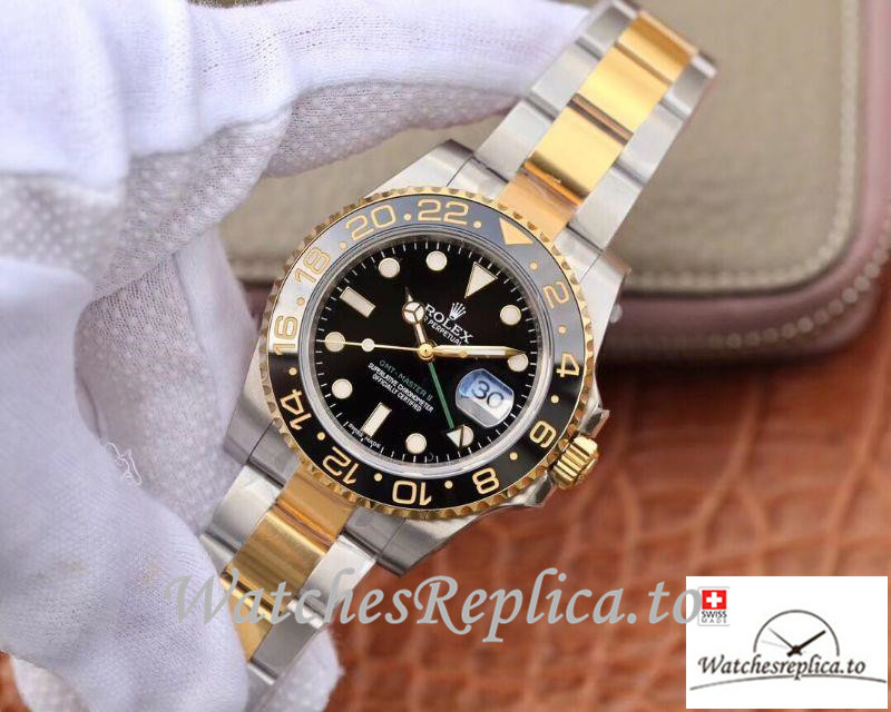 Swiss Rolex GMT-Master II Replica 116713LN 001 Black Dial 40MM - WatchesReplica.is