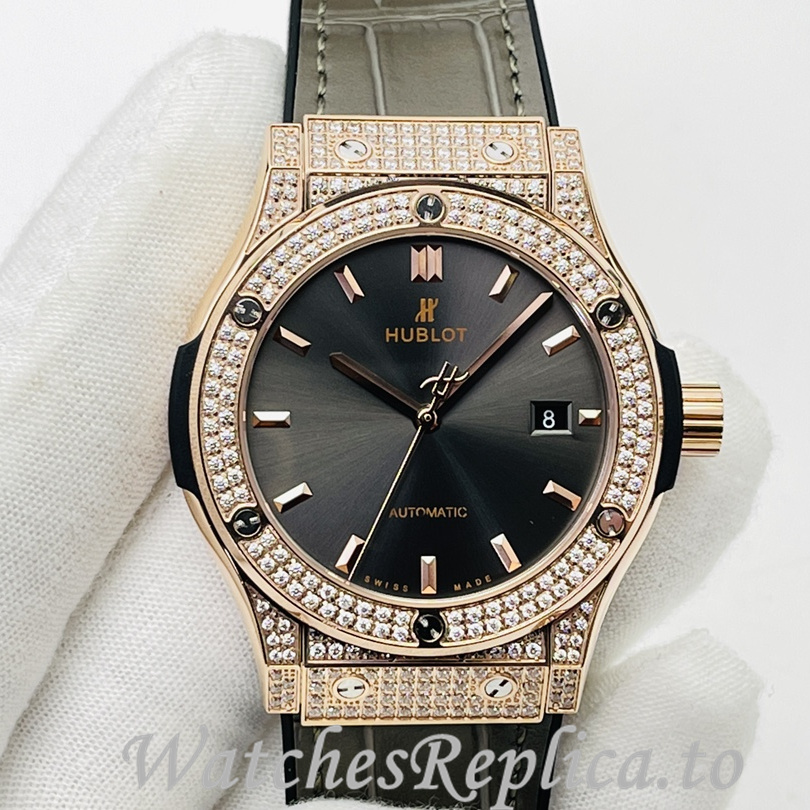 Hublot Replica Big Bang Sang Bleu Leather strap 42MM - WatchesReplica.is