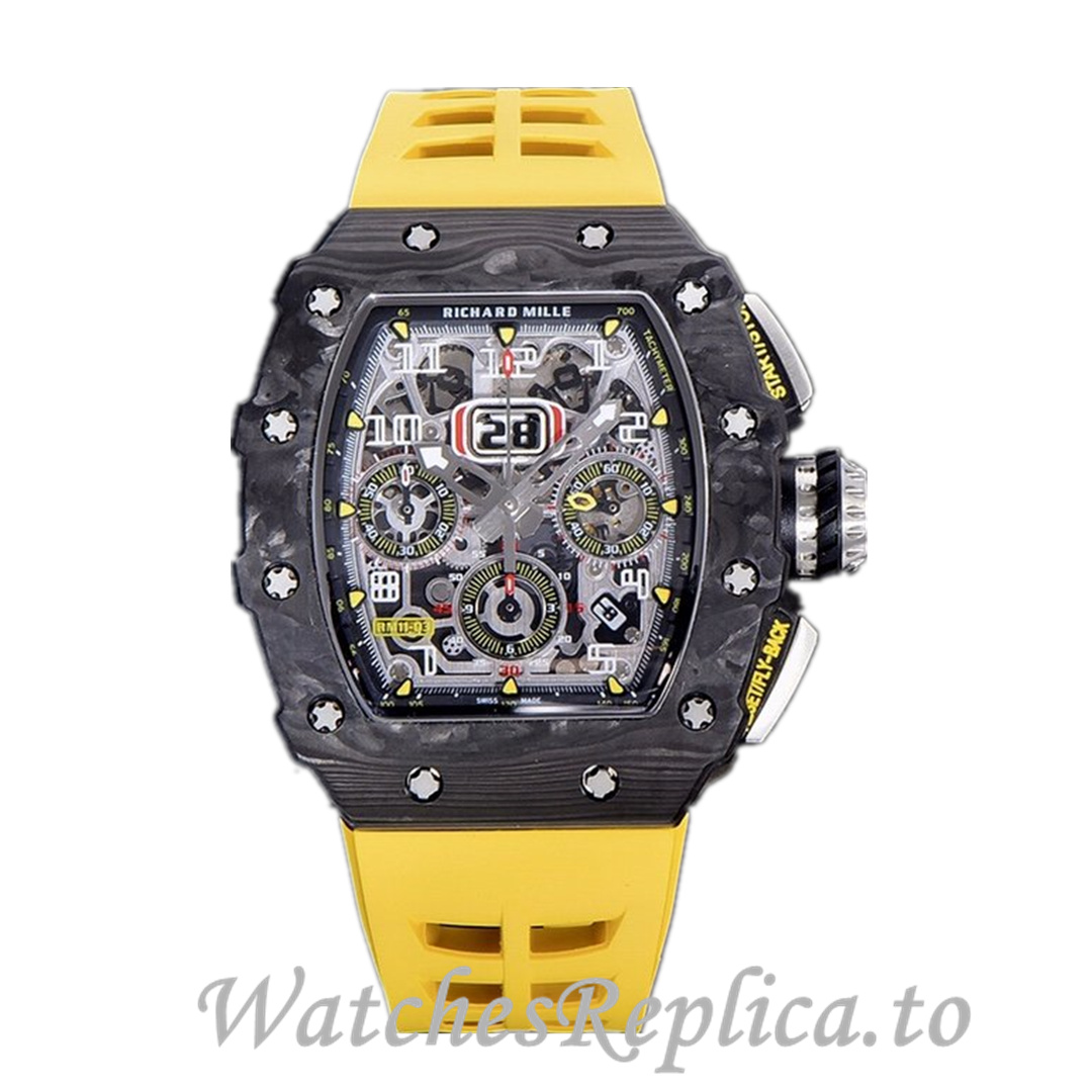 Richard Mille Replica RM-011 Rubber strap 50MM - WatchesReplica.is