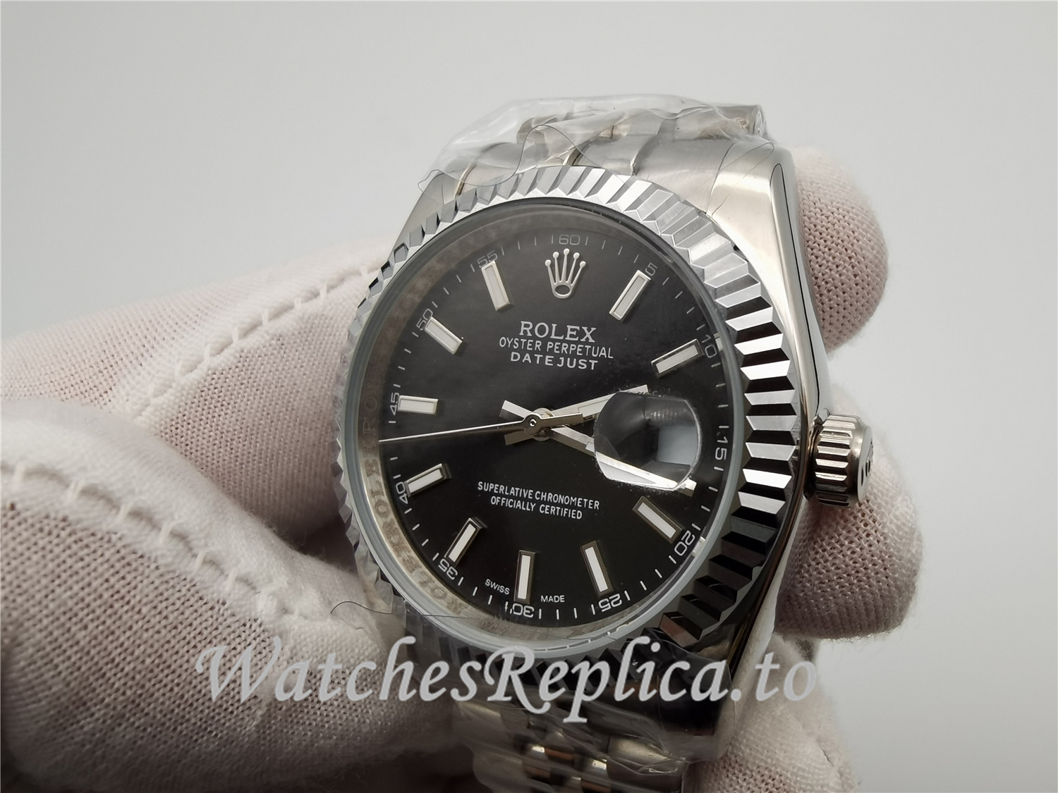 Swiss Rolex Datejust Replica 126334 Black Dial 41MM - WatchesReplica.is