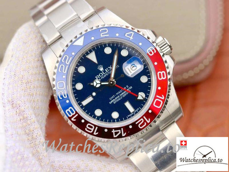 Swiss Rolex GMT-Master II Replica 126710BLRO 001 Silver Strap 40MM - WatchesReplica.is
