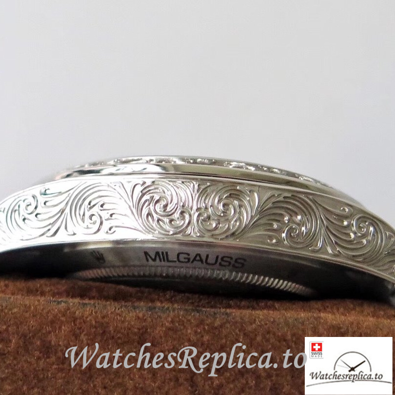 Swiss Rolex Milgauss Replica Stainless steel strap 40MM - WatchesReplica.is