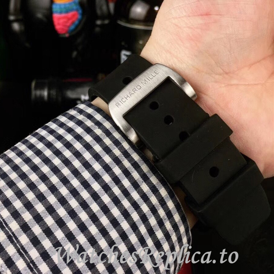 Richard Mille Replica RM011-FM Rubber strap 50MM - WatchesReplica.is