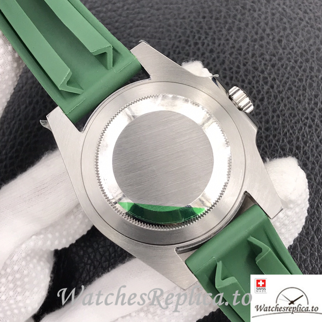 Swiss Rolex Submariner Replica Green Rubber strap 40MM Green Dial Hulk - WatchesReplica.is