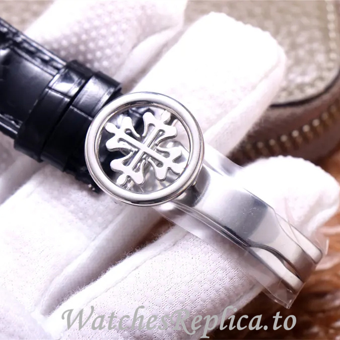 Patek Philippe Replica Complications Leather strap 42MM - WatchesReplica.is