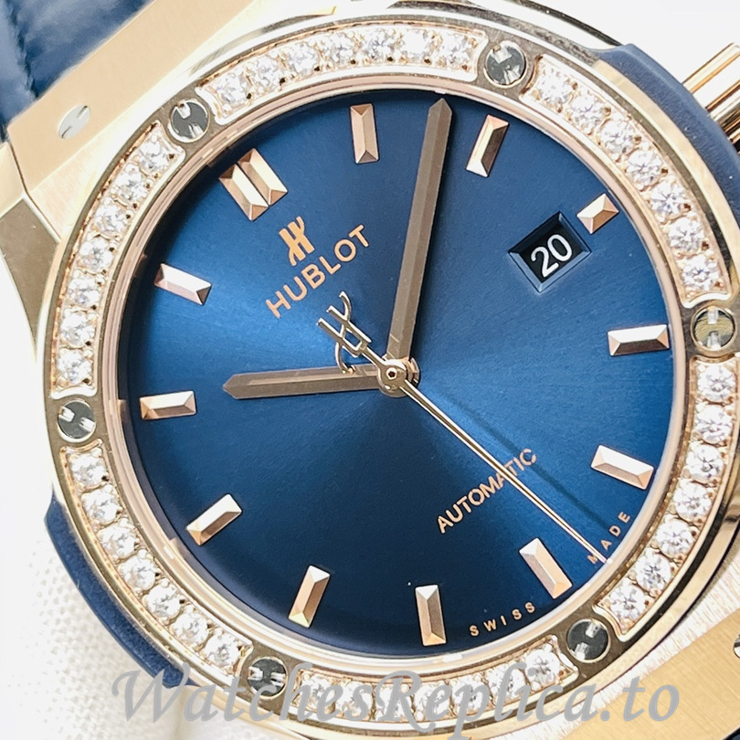 Hublot Replica Big Bang Sang Bleu Leather strap 42MM - WatchesReplica.is