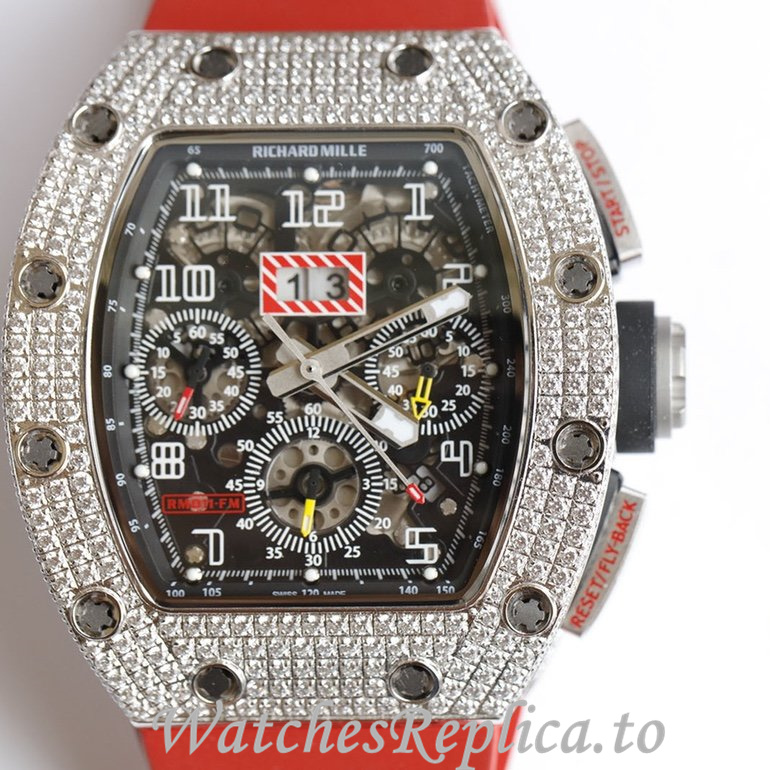 Richard Mille Replica RM011 Rubber strap 50MM - WatchesReplica.is
