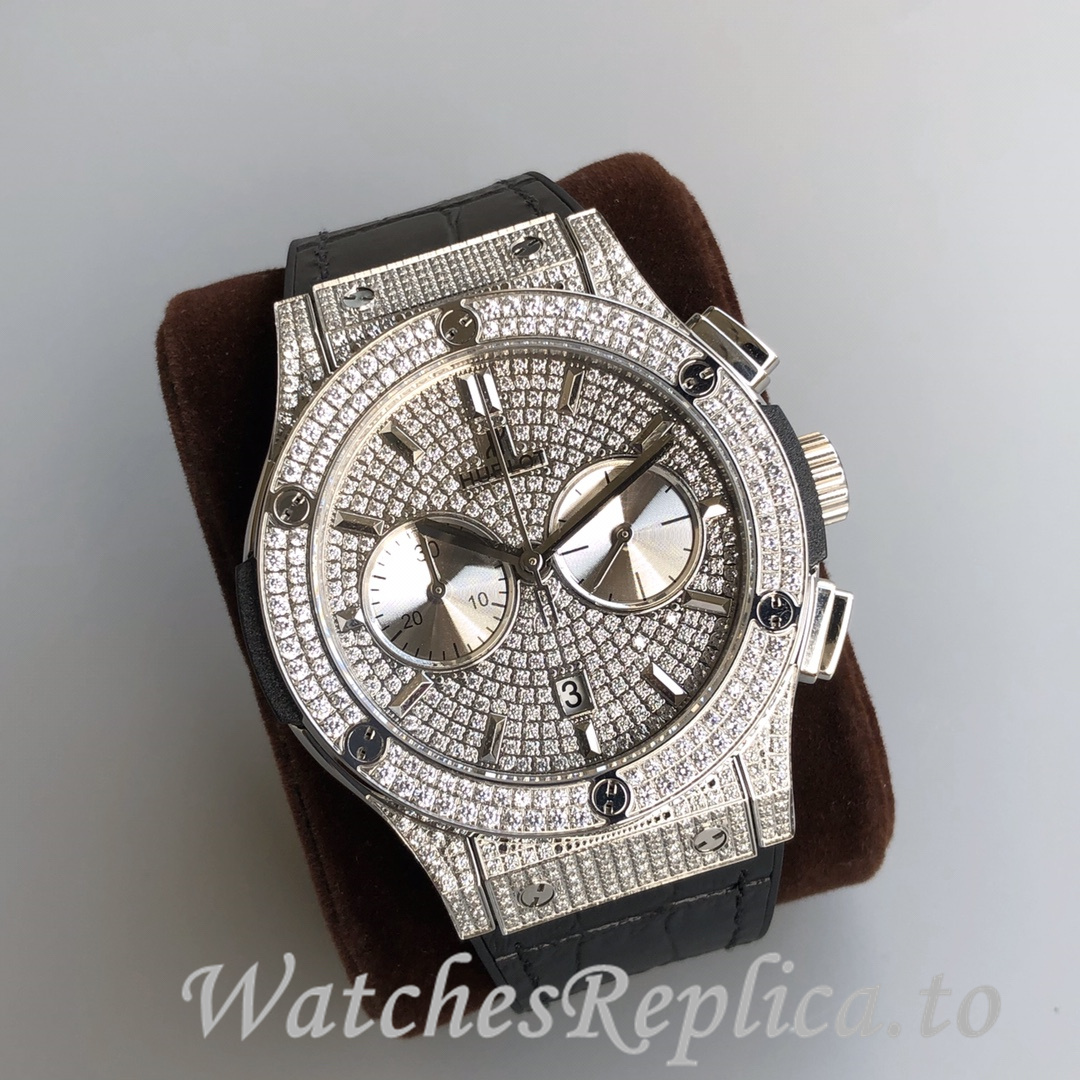 Hublot Replica Classic Fusion Gypsophila Chronograph Rubber strap 45MM - WatchesReplica.is