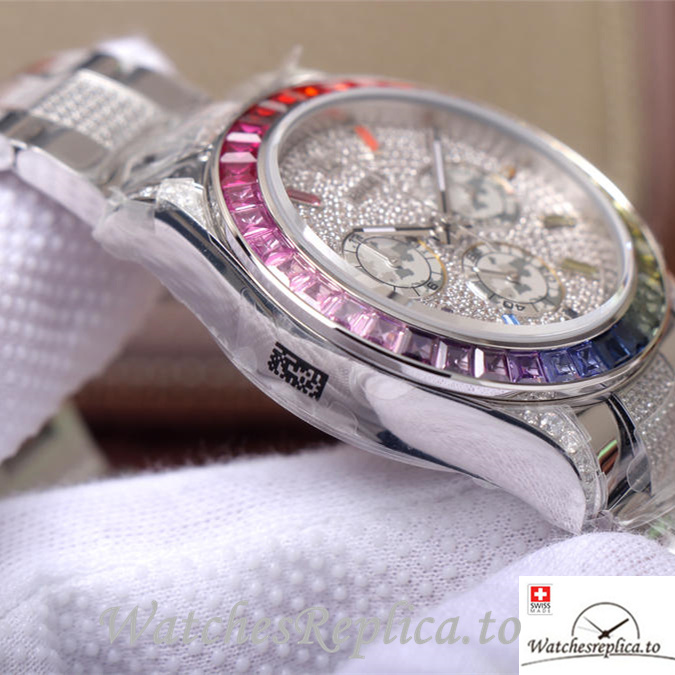 Swiss Rolex Daytona Replica 116599RBOW White Gold strap 40MM - WatchesReplica.is
