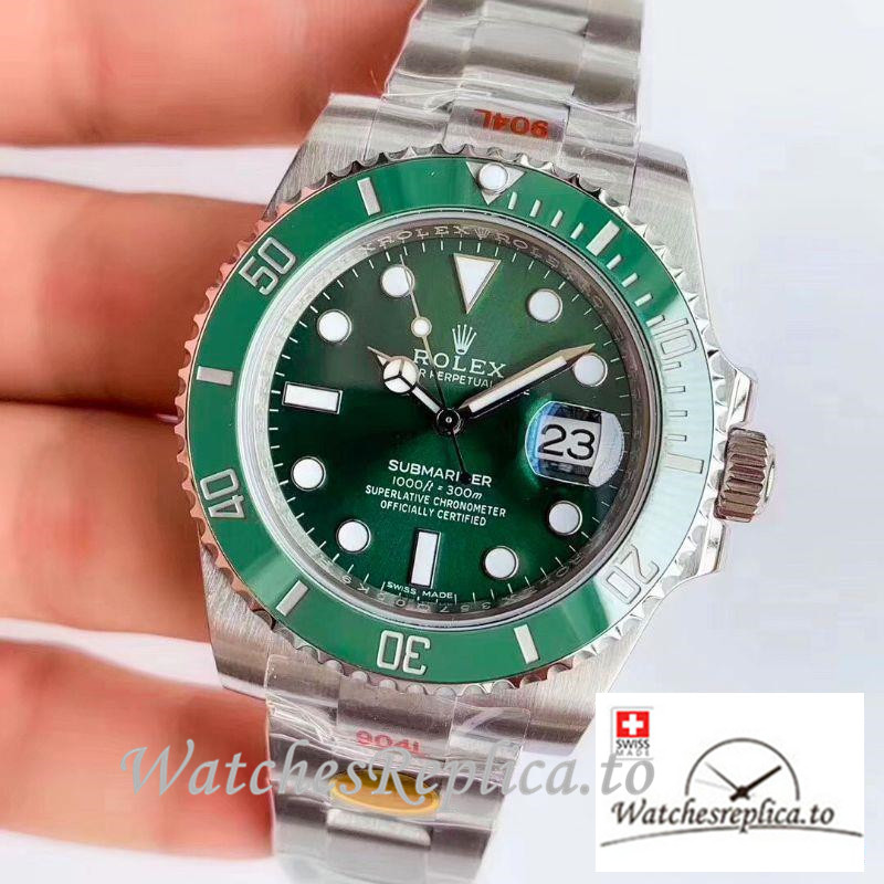 Swiss Rolex Submariner Replica 116610LV Green Bezel 40MM - WatchesReplica.is