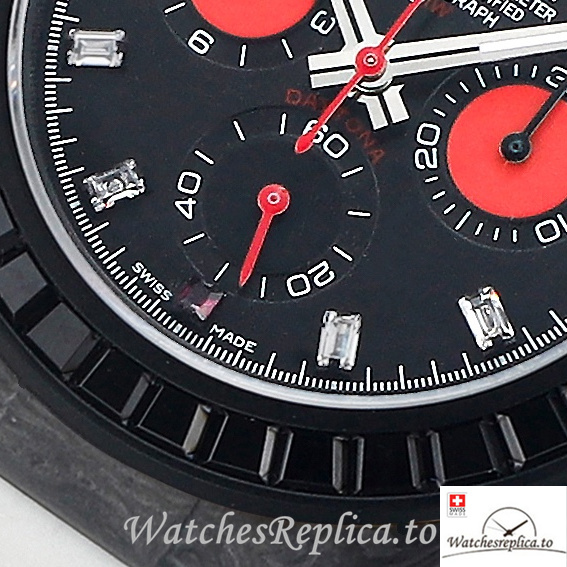 Swiss Rolex Daytona Replica White Rubber strap 40MM Black Dial - WatchesReplica.is