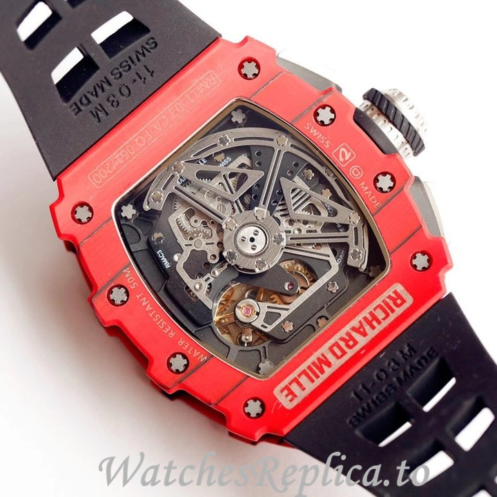 Richard Mille Replica RM011 Rubber strap 50MM - WatchesReplica.is