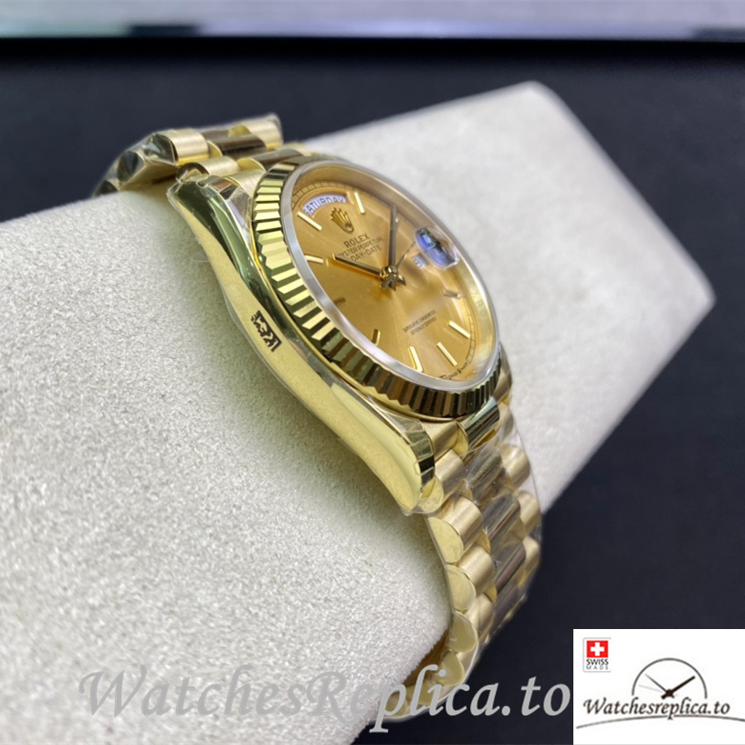 Swiss Rolex Datejust 126233 Replica Yellow Gold strap 36MM - WatchesReplica.is