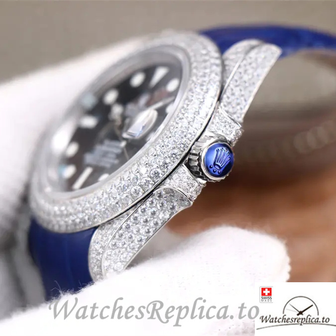 Swiss Rolex Submariner Replica Leather strap 40MM - WatchesReplica.is