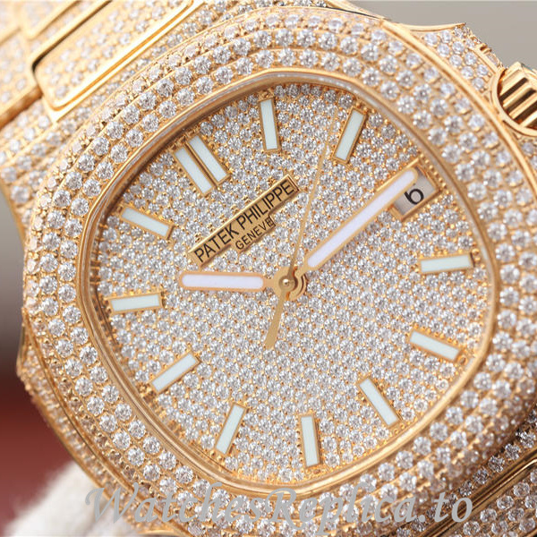 Patek Philippe Replica Nautilus Yellow Gold strap 40MM - WatchesReplica.is