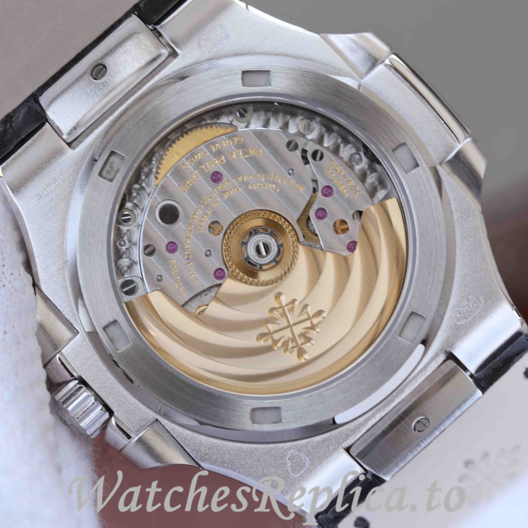 Patek Philippe Replica Nautilus Leather strap 40MM - WatchesReplica.is