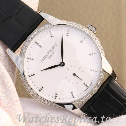 Patek Philippe Replica Calatrava 7122R-001 Leather strap 38MM - WatchesReplica.is
